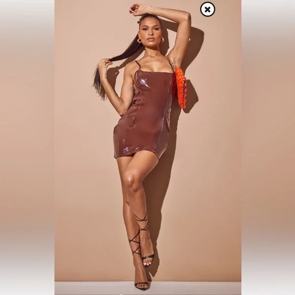 brown plt dress Pia Off the Shoulder Maxi Dress